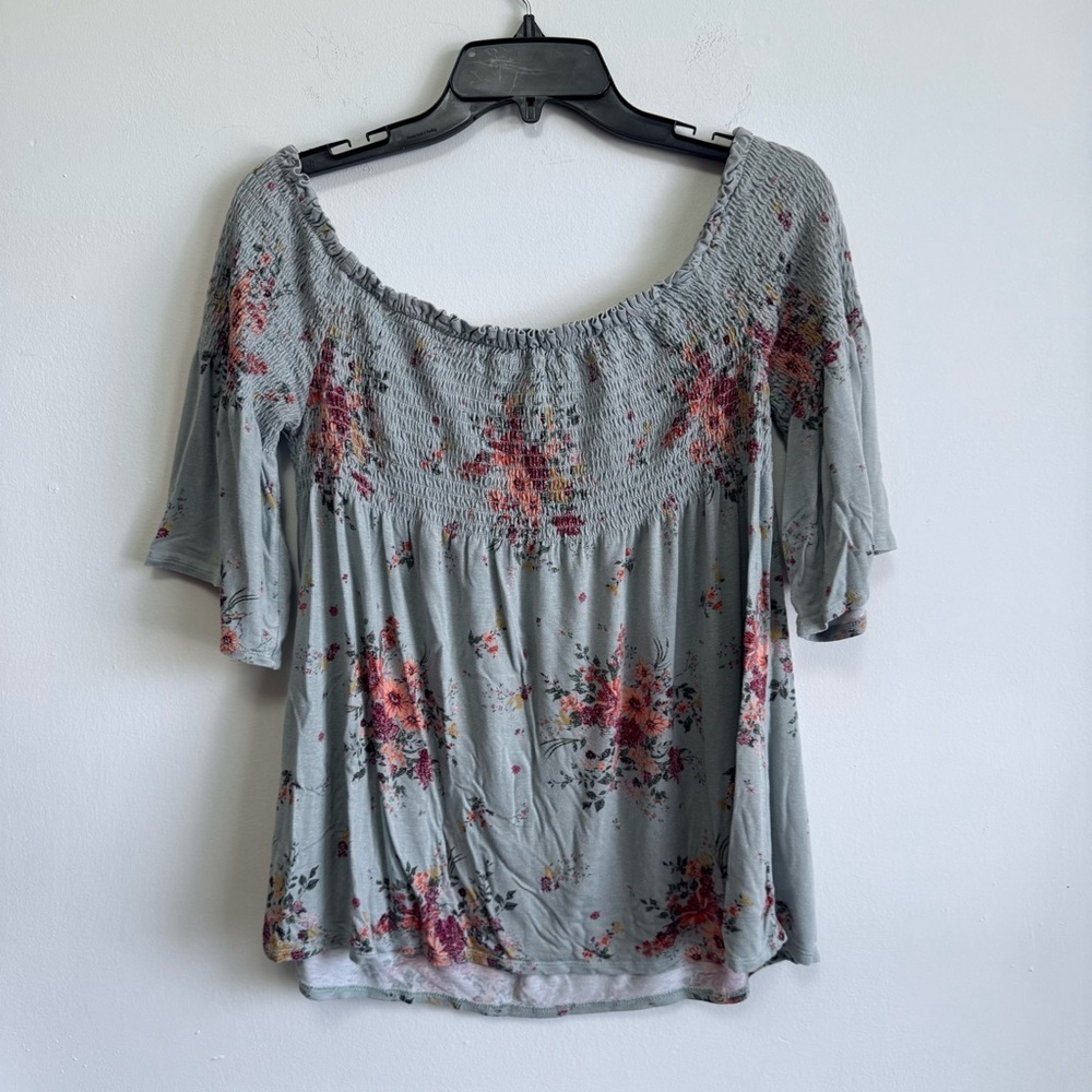 Rewind XL Boho Floral Smocked Bell Sleeve Top Cottagecore Romantic Fairy - Picture 6 of 6